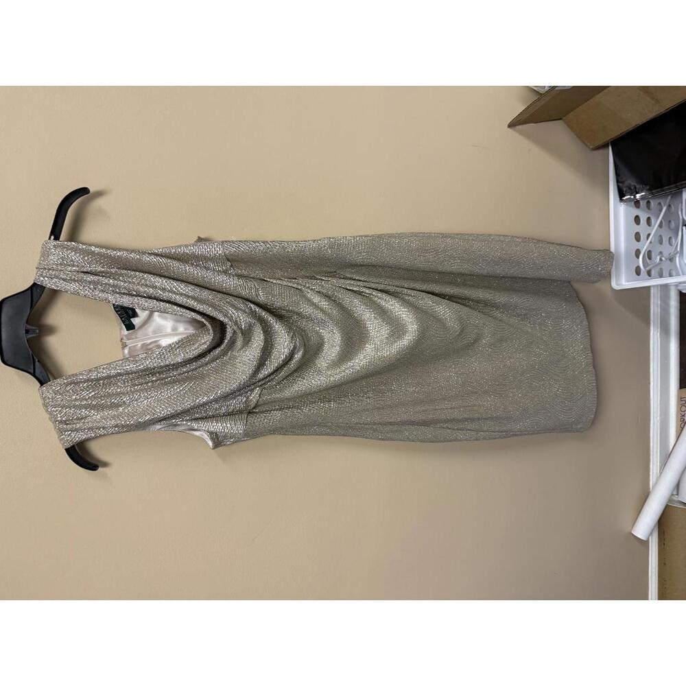 Lauren Ralph Lauren Metallic Gold Sleeveless Dress Size 16W
